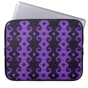 Purple Abstract Diamond Eye Curls Laptop Sleeve