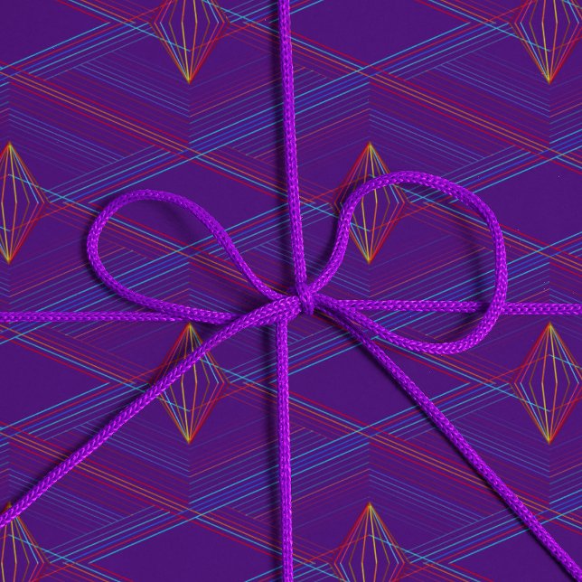 Purple Abstract Diamond Pattern ♢ Modern ♢ Unisex Wrapping Paper (Creator Uploaded)
