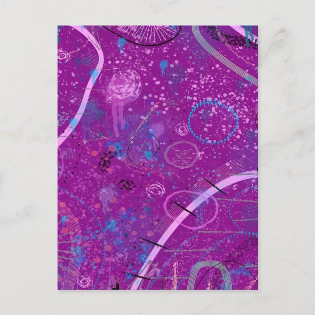 Purple Abstract Dreamscape  Postcard (Front)