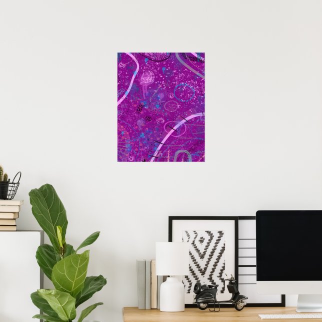 Purple Abstract Dreamscape  Poster (Home Office)