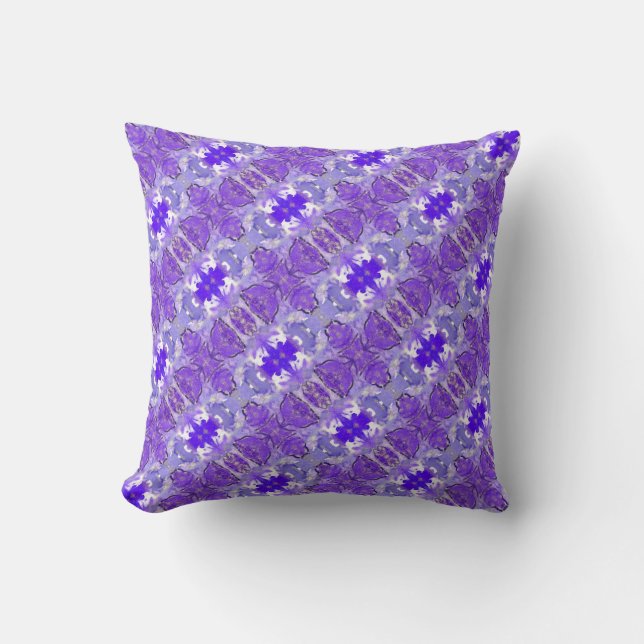 purple abstract floral cushion (Front)
