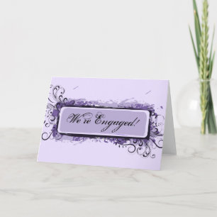 Purple Abstract Floral Engagement Announcement