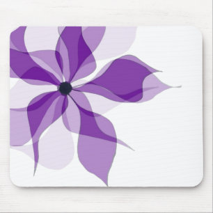 Purple Abstract Flower Mouse Mat