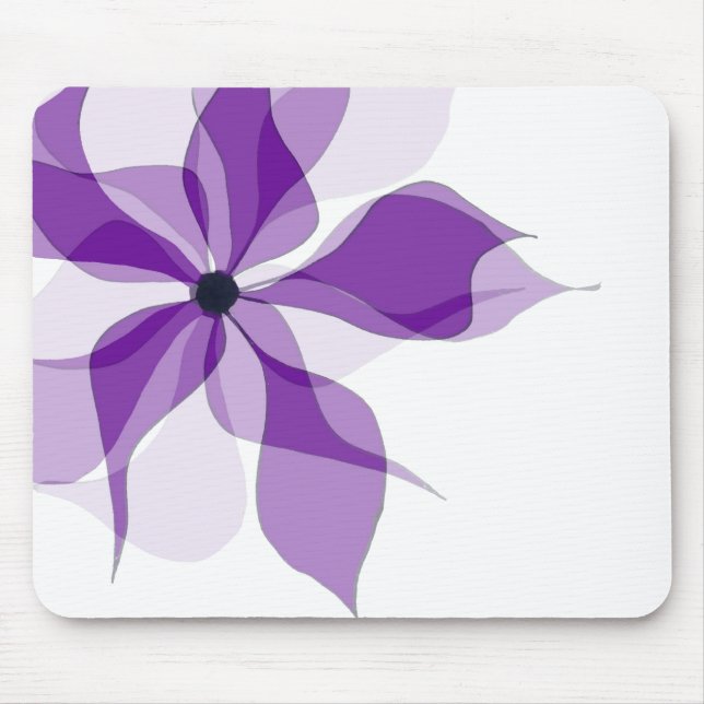 Purple Abstract Flower Mouse Mat (Front)