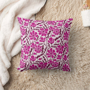Purple Abstract Flower Pattern Cushion