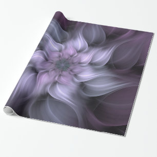 Purple Abstract Fractal Flower Wrapping Paper