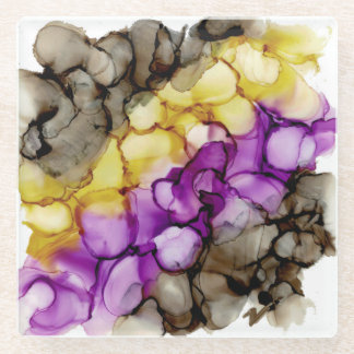 Purple Abstract Glass Coaster
