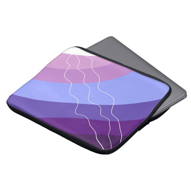 Purple abstract laptop sleeve (Front Top)