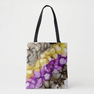 Purple Abstract Medium Tote
