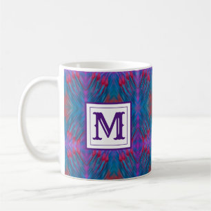 Purple Abstract Monogram Modern Coffee Mug