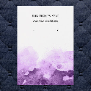 Purple Abstract Ombre Watercolor Earring Card