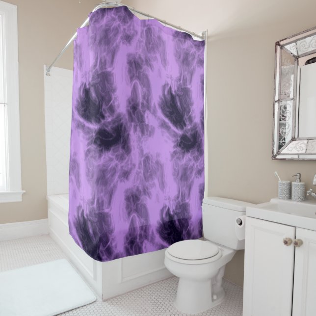 Purple abstract shower curtain (In Situ)