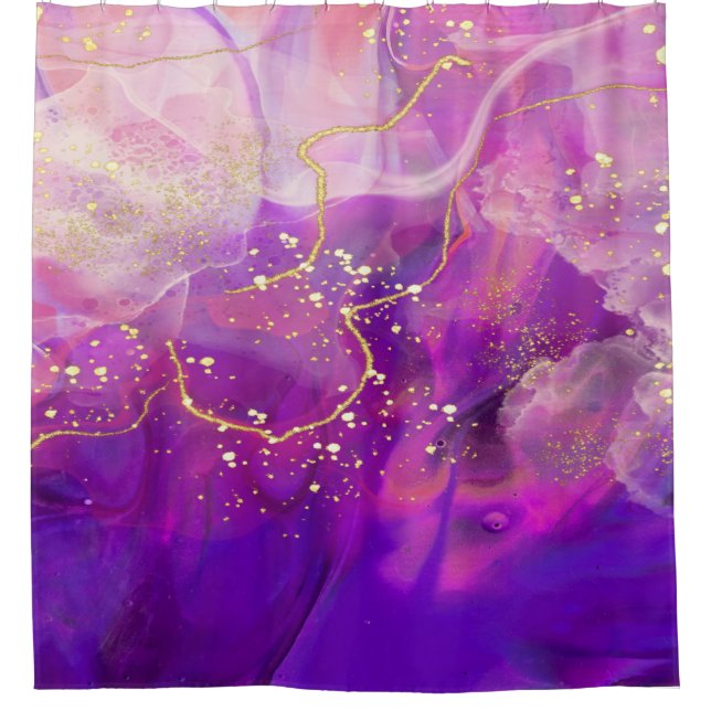 Purple Abstract Shower Curtain (Front)
