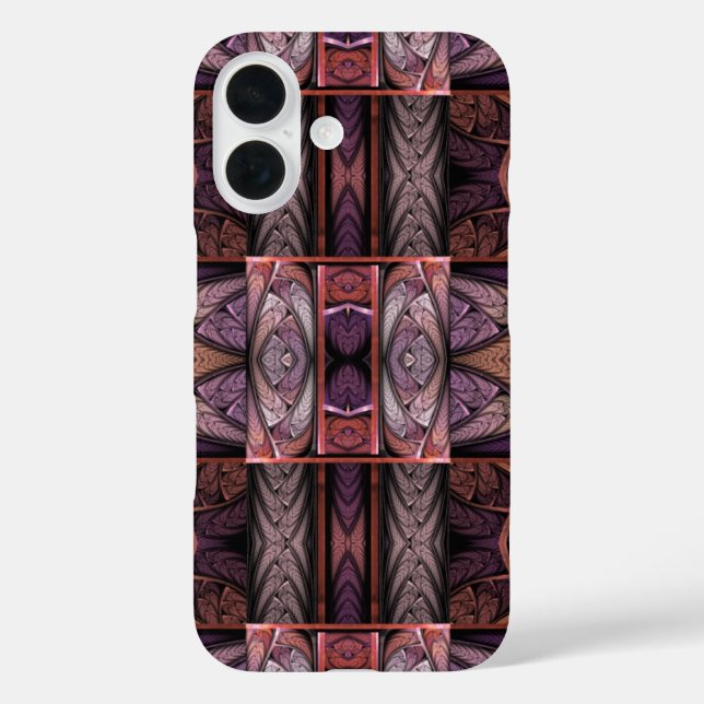 Purple Abstract Stained Glass Pattern Rennie Mac Case-Mate iPhone Case (Back)