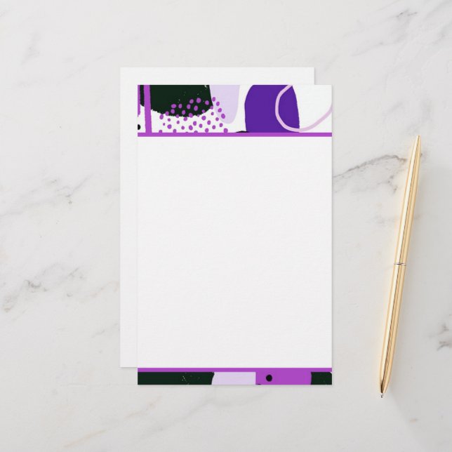 Purple abstract   stationery (Front/Back In Situ)