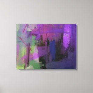 Purple Abstract Stretched Canvas Print
