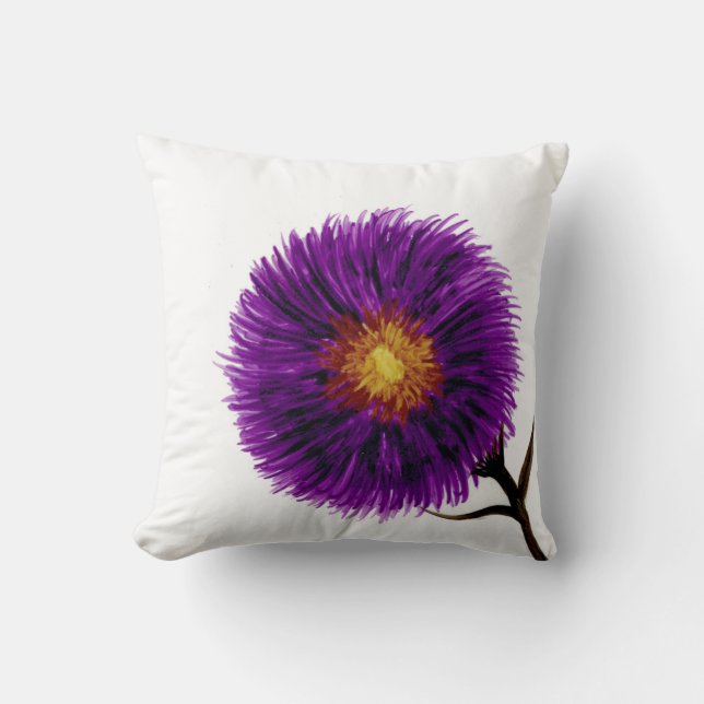 Purple Abstract Throw Pillow (Front)