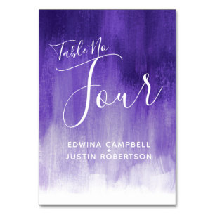 Purple abstract wash modern art table number four