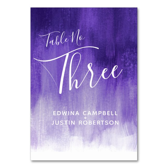 Purple abstract wash modern art table number three (Front)