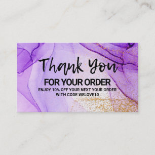 Purple Abstract Watercolor Business Card