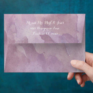 Purple Abstract Watercolor Pattern Envelopes