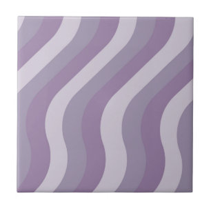 Purple Abstract Wavy Stripe Pattern Modern Tile