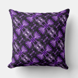 Purple Abstract Whiskered Stripes Pattern Pillow