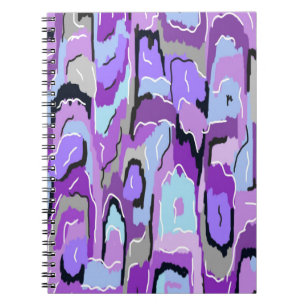 Purple Abstract with Blue and Black  Notebook