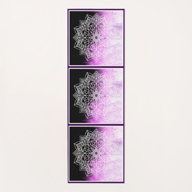 Purple Abstract Zen Mandala Yoga Mat (Front)