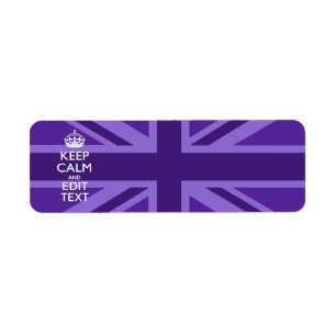 Purple Accent Keep Calm And Your Text Union Jack