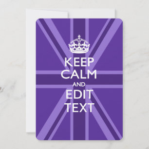 Purple Accent Keep Calm And Your Text Union Jack