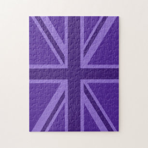 Purple Accent Union Jack Decor Jigsaw Puzzle