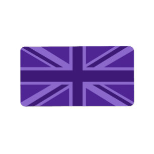 Purple Accent Union Jack Decor Label