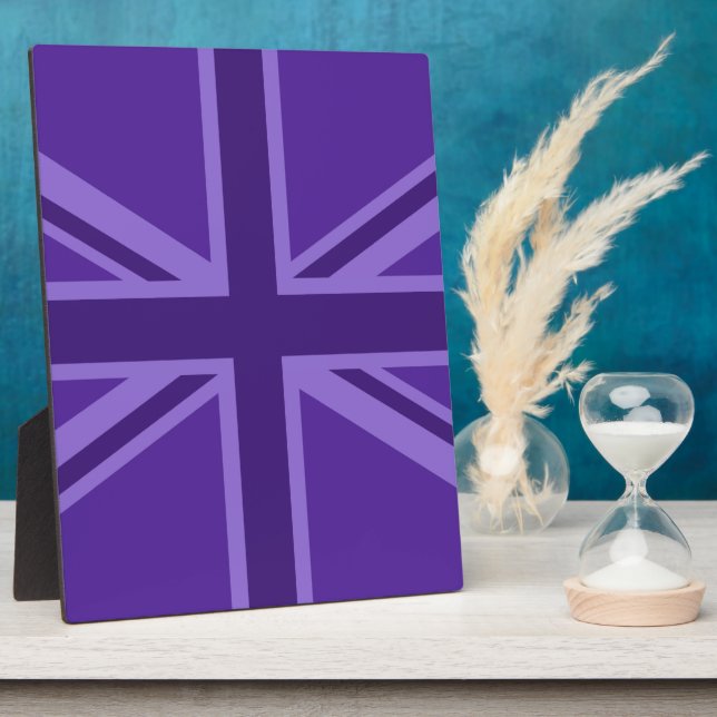 Purple Accent Union Jack Decor Plaque (Side)
