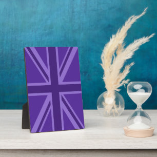 Purple Accent Union Jack Decor Plaque