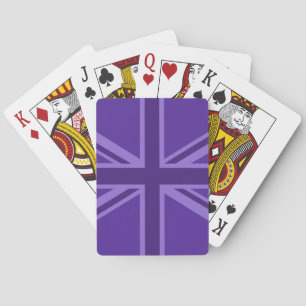 Purple Accent Union Jack Decor Playing Cards