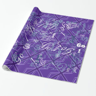 Purple Accent Union Jack Decor Wrapping Paper