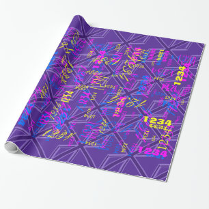 Purple Accent Union Jack Decor Wrapping Paper