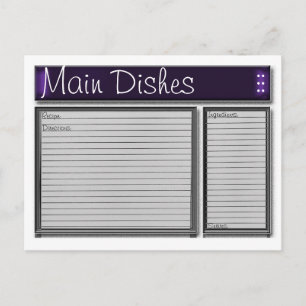 Purple Accents Custom Recipe Card