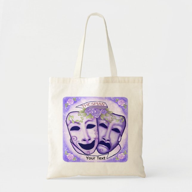 Purple Actor Masks Tote Bag (Front)