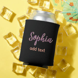 purple add name girl boss text black elegant can cooler