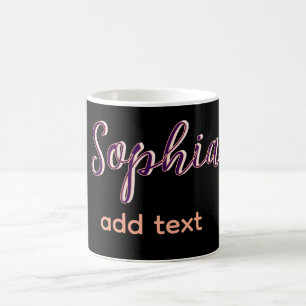 purple add name girl boss text black elegant coffee mug