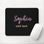 purple add name girl boss text black elegant mouse mat<br><div class="desc">girly design</div>
