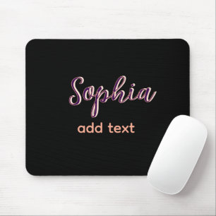 purple add name girl boss text black elegant mouse mat
