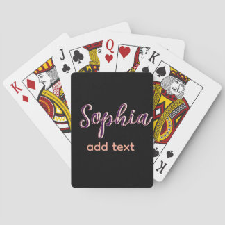 purple add name girl boss text black elegant playing cards