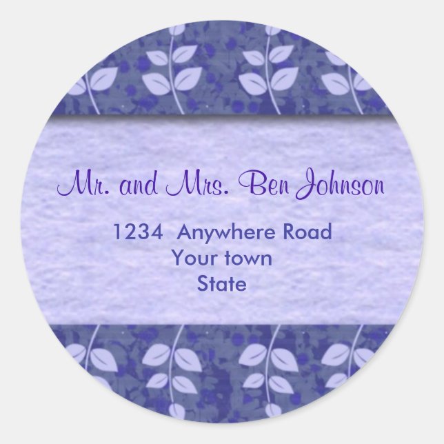 Purple Address Label Stickers (Front)