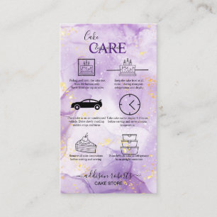 Purple Aesthetic Cake Care Business Card