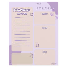 Purple Aesthetic Daily Planner Page