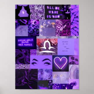purple aesthetic libra poster