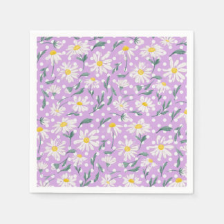 PURPLE AESTHETIC SPRING FLORAL DAISY DECOUPAGE NAPKIN